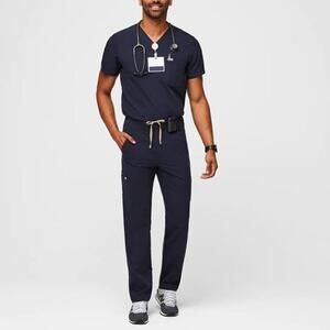Figs Axim Cargo Scrub Pants In Navy Blue Size Large Tall